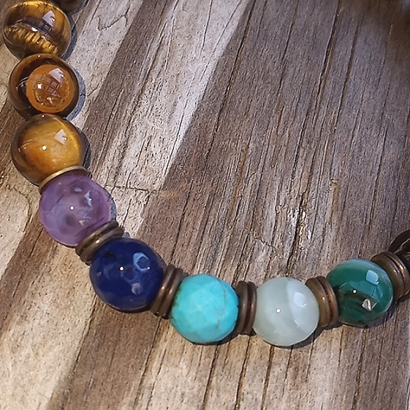 🆕️LAST 1🌹UNISEX HAND CRAFTED REAL GEMSTONE BRACELET:CHAKRA HEALING - Picture 13 of 17